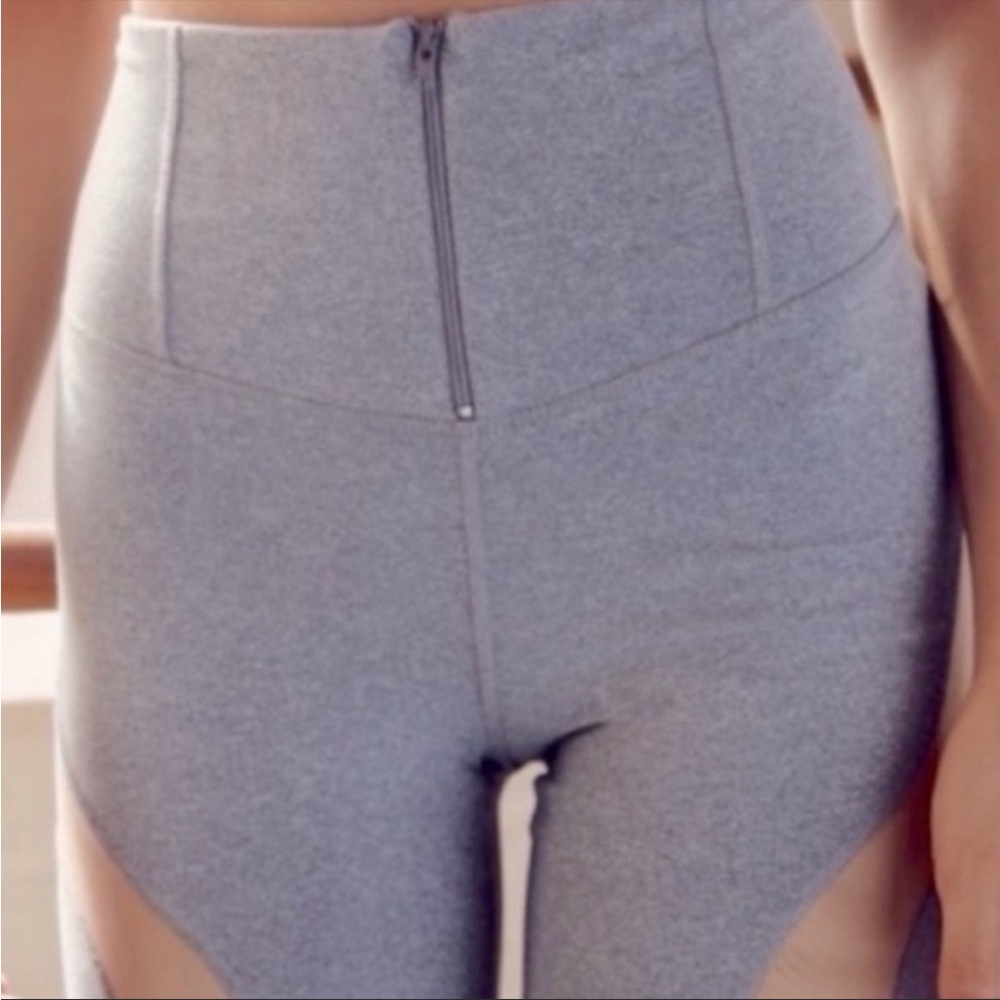 Free People FP Movement Cool Rider Mesh‎ Panel Leggings Grey Nude High Waist - Picture 3 of 10